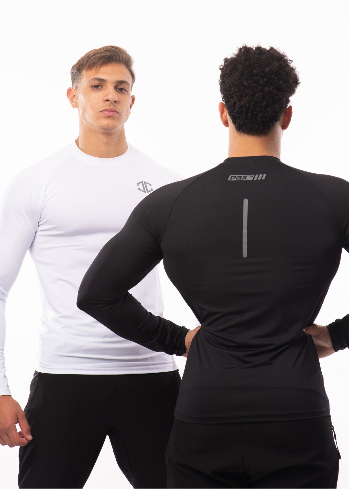 2 Full Sleeve Compression Shirts B&amp;W – Performance™