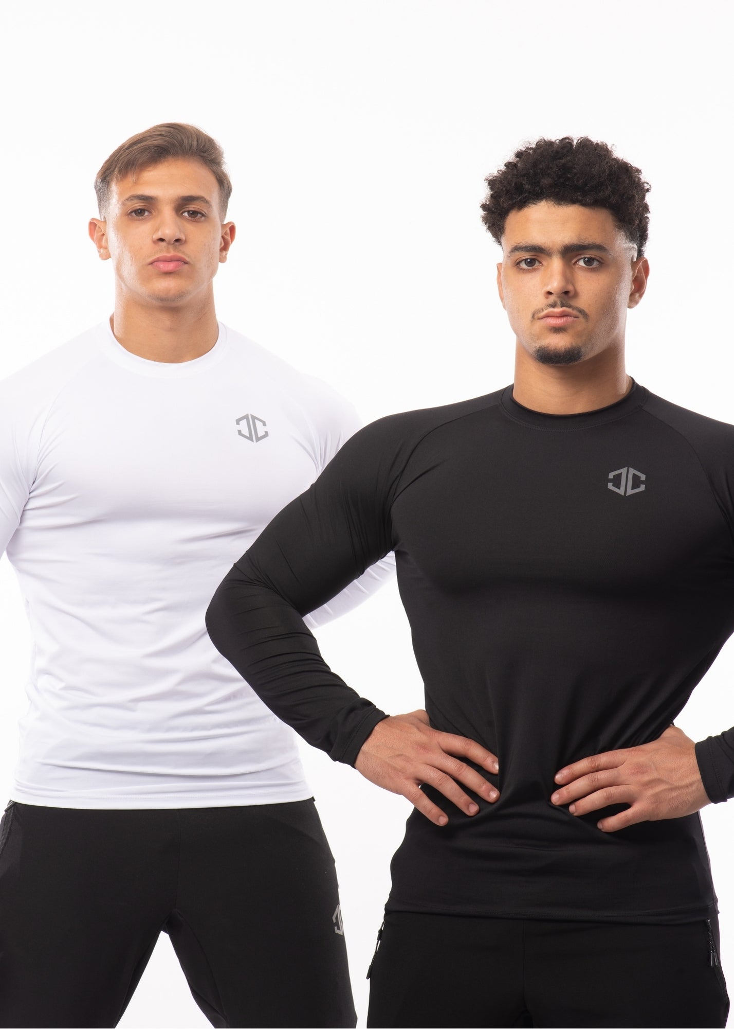 2 Full Sleeve Compression Shirts B&amp;W – Performance™