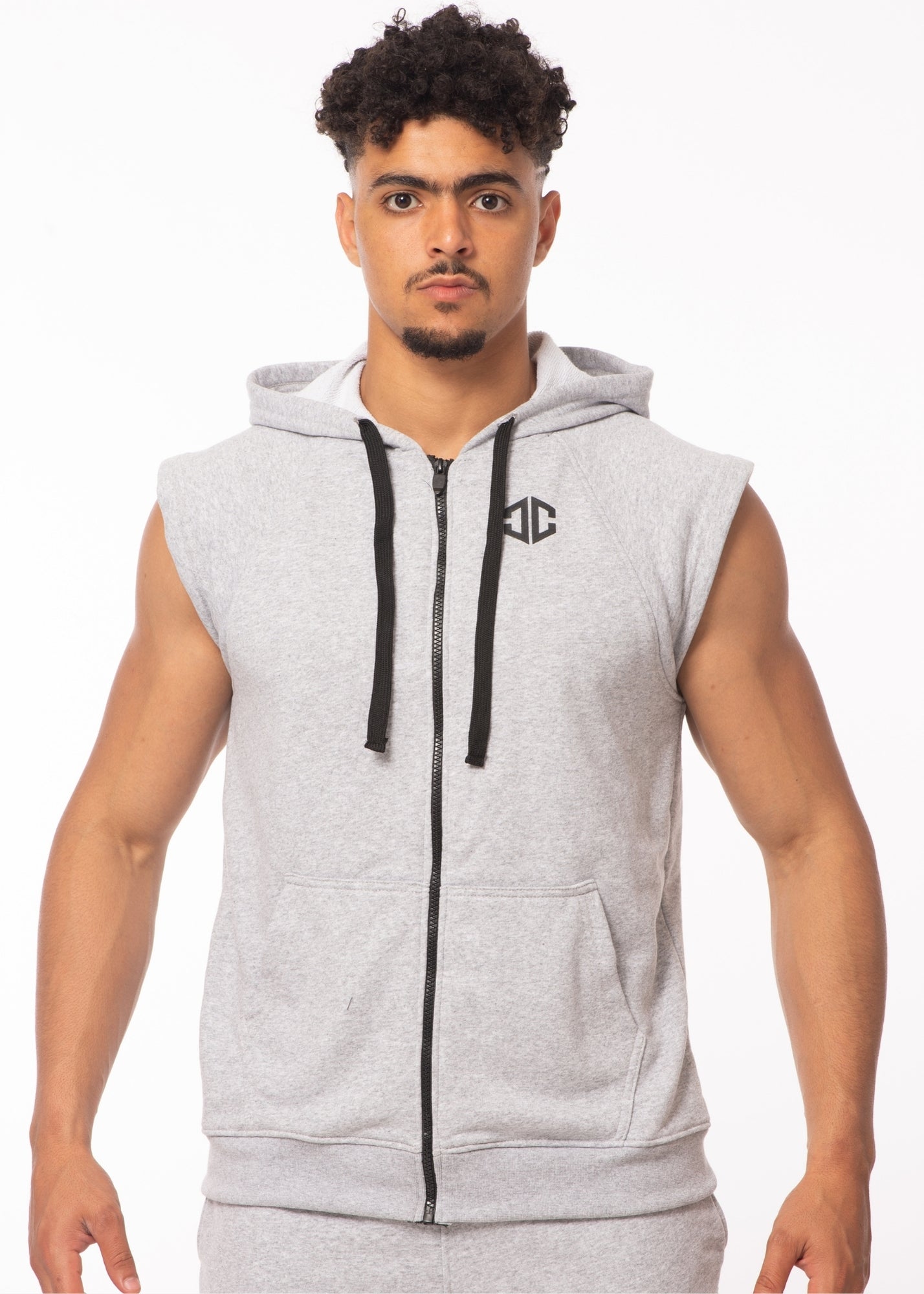 Hoodie Sans Manches Zip – Gris | CAPRA™